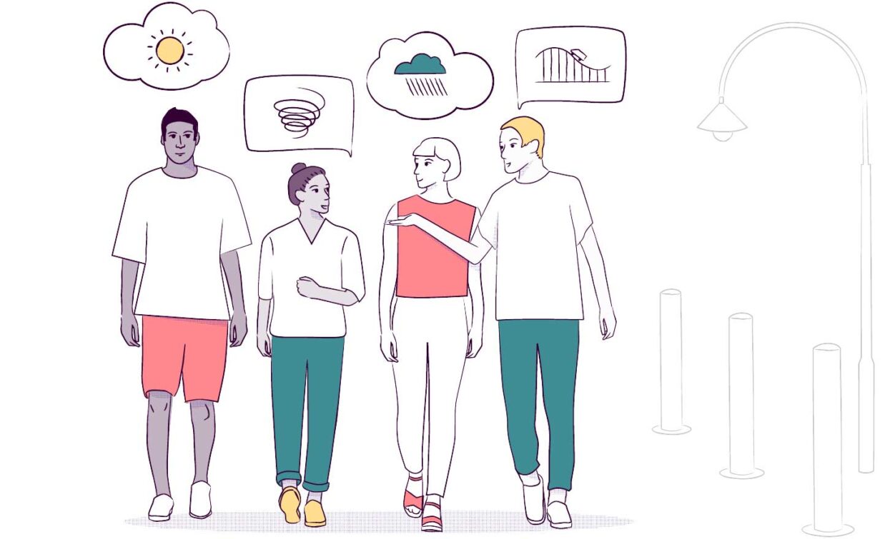 illustration from Head to Health - friends walking together