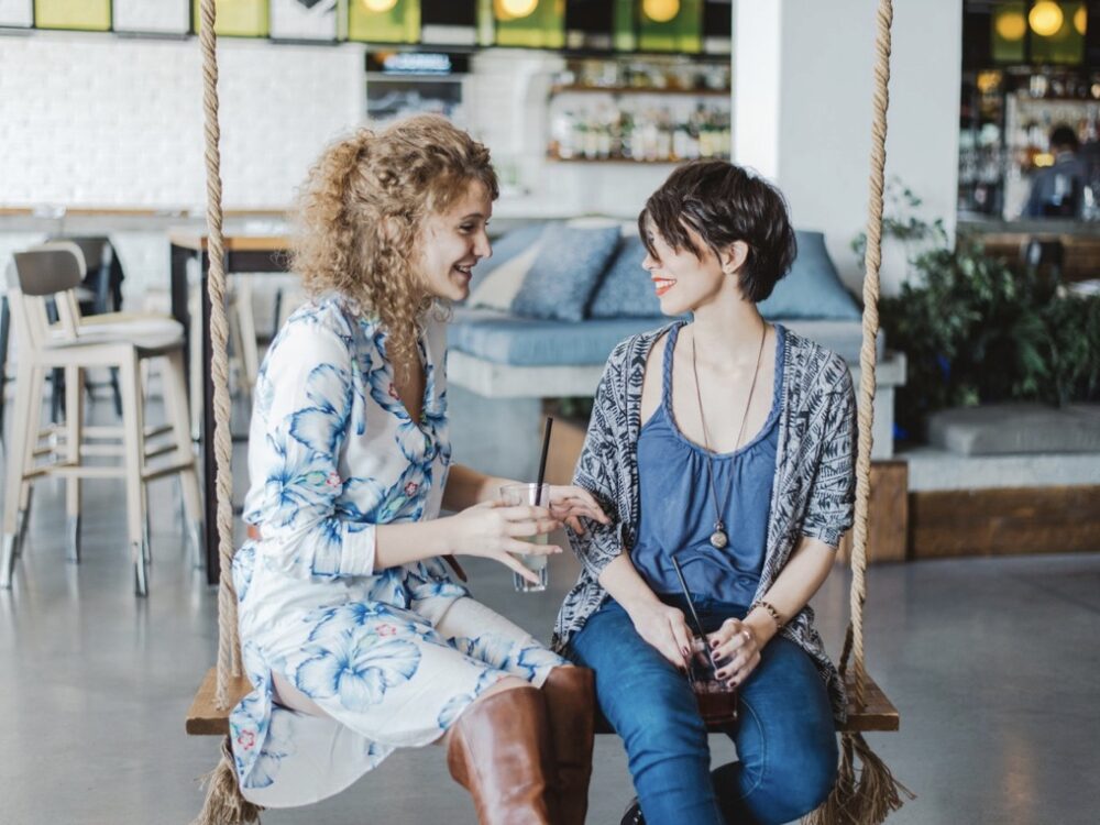 Young women mentoring each other